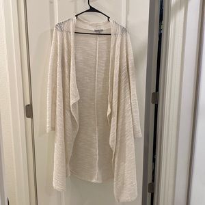 Cream knitted long sleeve knee length camisole